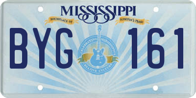 MS license plate BYG161