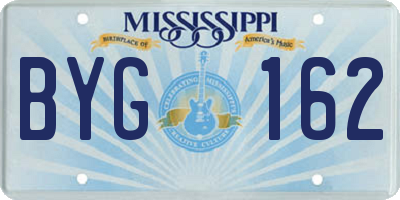 MS license plate BYG162