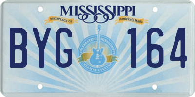 MS license plate BYG164