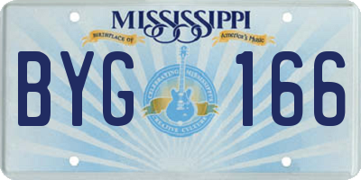 MS license plate BYG166