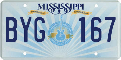 MS license plate BYG167