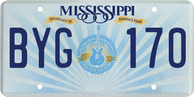 MS license plate BYG170