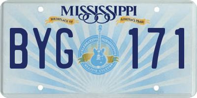 MS license plate BYG171