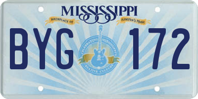 MS license plate BYG172