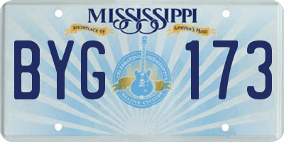 MS license plate BYG173
