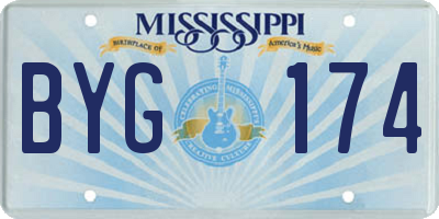 MS license plate BYG174