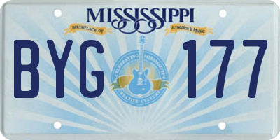 MS license plate BYG177