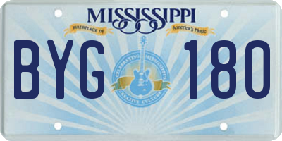MS license plate BYG180