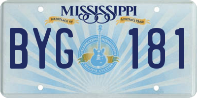 MS license plate BYG181