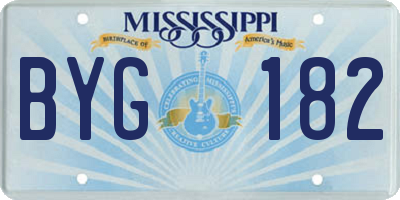 MS license plate BYG182