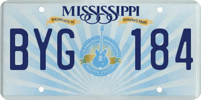 MS license plate BYG184
