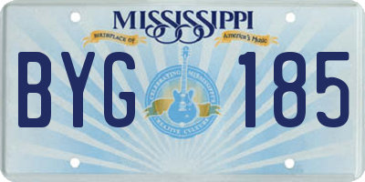 MS license plate BYG185