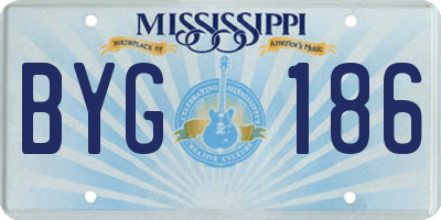 MS license plate BYG186