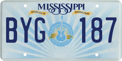 MS license plate BYG187