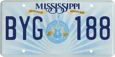 MS license plate BYG188