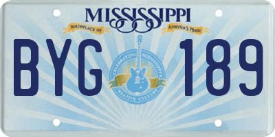 MS license plate BYG189