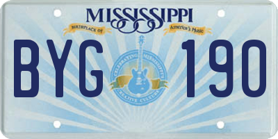MS license plate BYG190