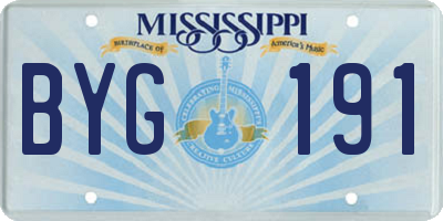 MS license plate BYG191