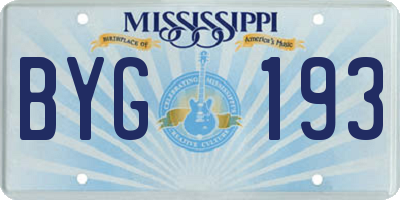 MS license plate BYG193