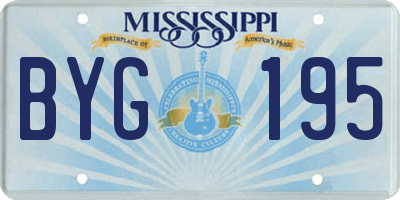 MS license plate BYG195