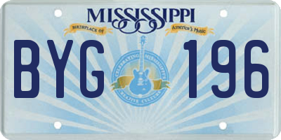 MS license plate BYG196