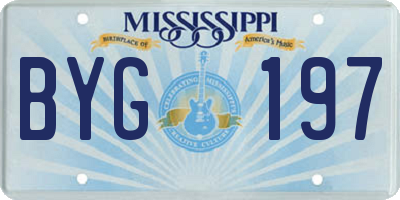 MS license plate BYG197
