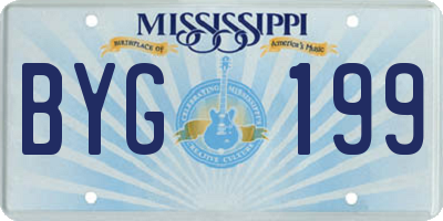 MS license plate BYG199