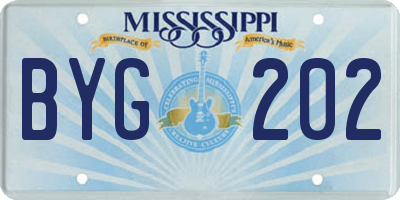 MS license plate BYG202