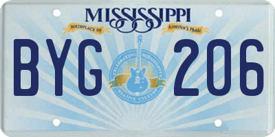 MS license plate BYG206