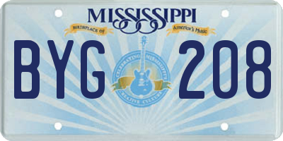 MS license plate BYG208