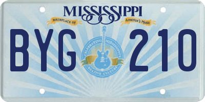 MS license plate BYG210