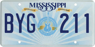 MS license plate BYG211