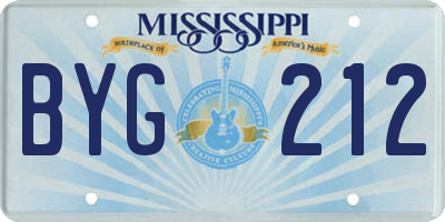 MS license plate BYG212