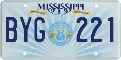 MS license plate BYG221