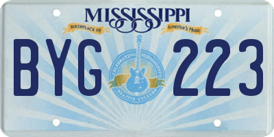 MS license plate BYG223