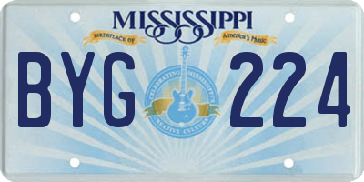 MS license plate BYG224