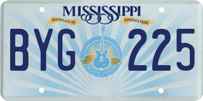 MS license plate BYG225