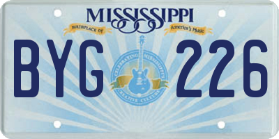 MS license plate BYG226