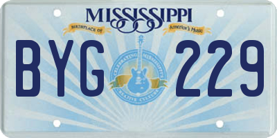 MS license plate BYG229