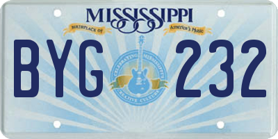 MS license plate BYG232