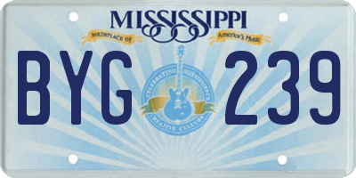MS license plate BYG239