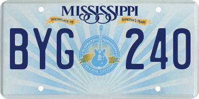 MS license plate BYG240