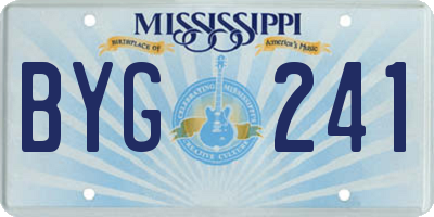 MS license plate BYG241