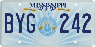 MS license plate BYG242