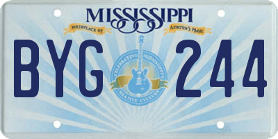 MS license plate BYG244