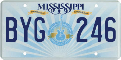 MS license plate BYG246