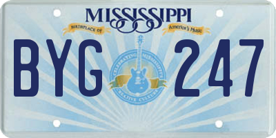 MS license plate BYG247