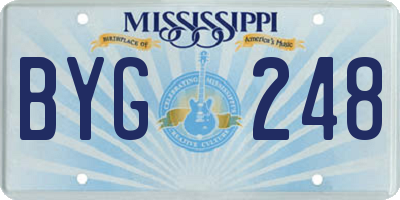 MS license plate BYG248