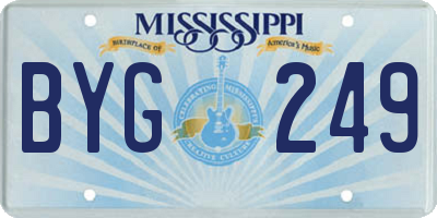 MS license plate BYG249