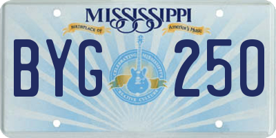 MS license plate BYG250